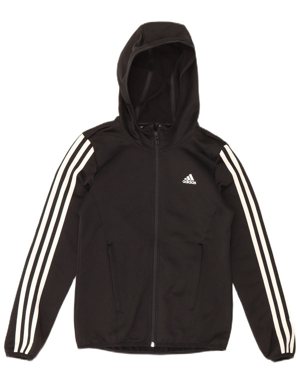 Adidas Boys Zip Hoodie πουλόβερ 9-10 ετών Μαύρο