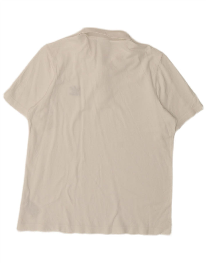 Ανδρικό πουκάμισο πόλο ADIDAS, μεσαίο λευκό βαμβακερό