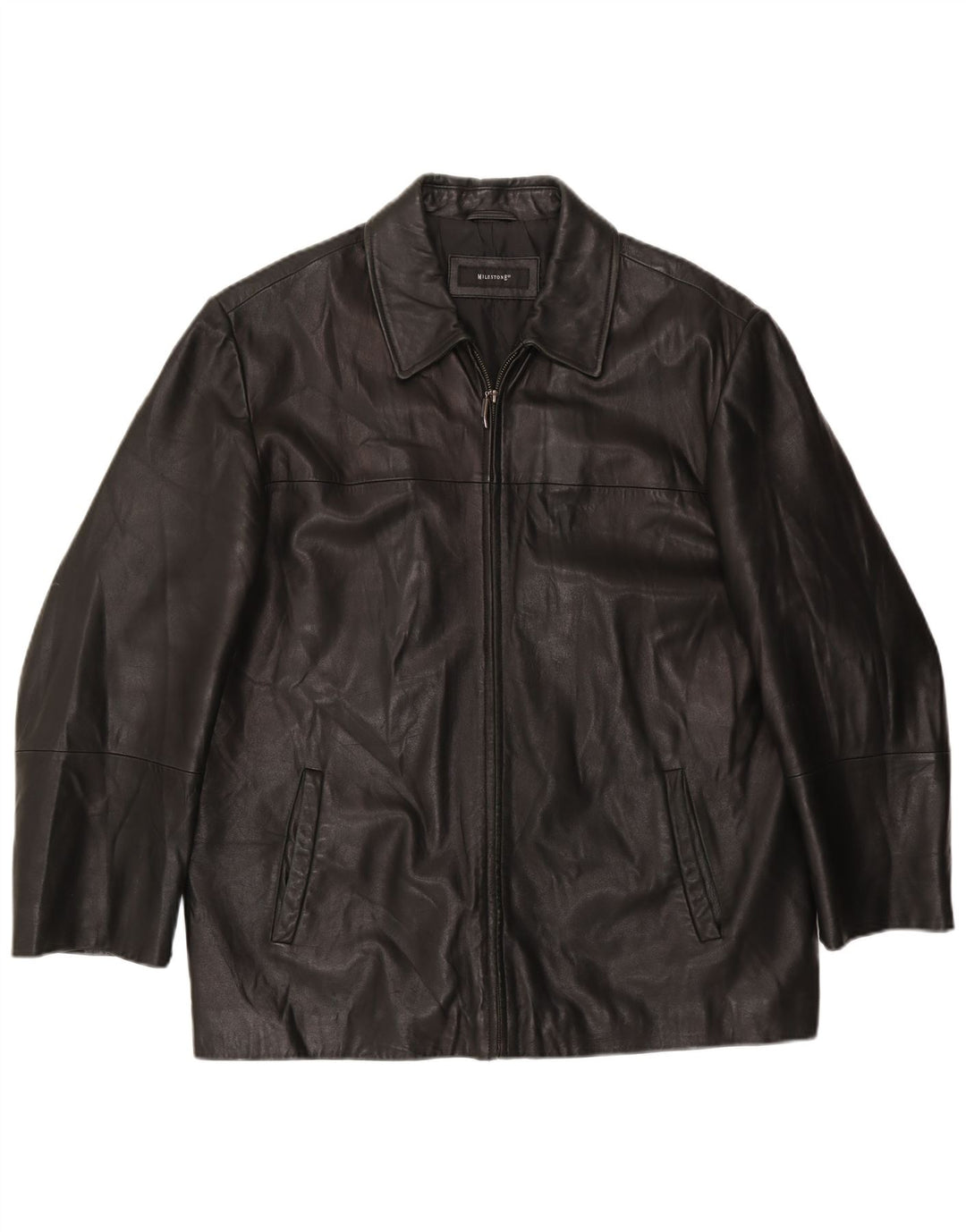 Milestone Ανδρικό Δερμάτινο Μπουφάν EU 56 3XL Μαύρο Δερμάτινο