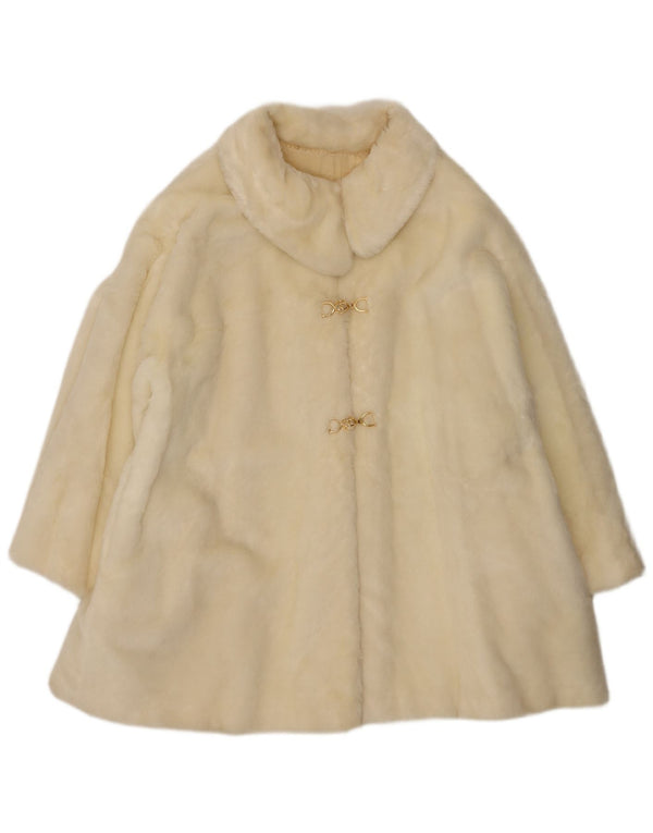 Vintage Γυναικείο Πανωφόρι από Faux Fur UK 18 XL Off White