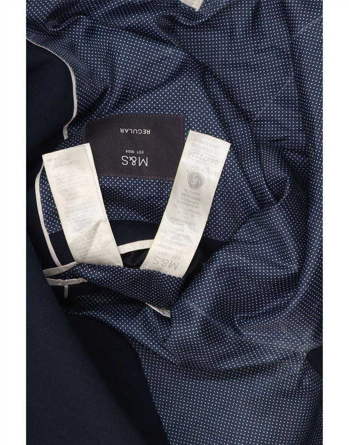 MARKS & SPENCER Ανδρικό μπλέιζερ με 2 κουμπιά κανονική εφαρμογή UK 44 XL Navy Blue