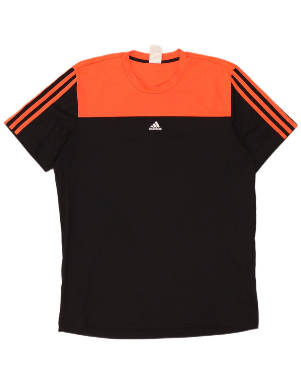 Ανδρικό γραφικό T-Shirt ADIDAS Top Large Black Colourblock Πολυεστέρας