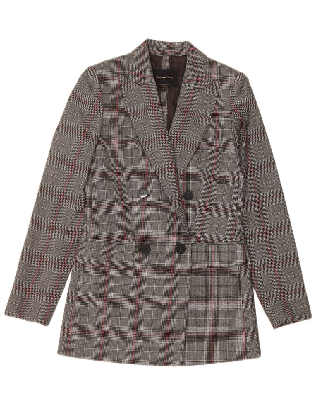Massimo Dutti Γυναικείο σακάκι με παραγάδι EU 34 2XS Grey Houndstooth