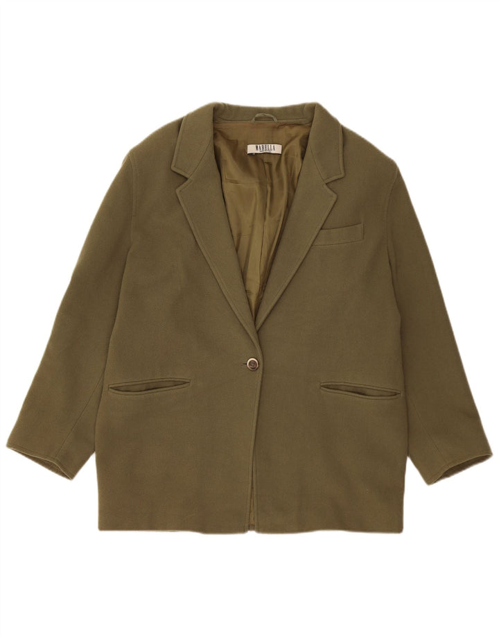 Marella Γυναικείο σακάκι σακάκι 1 κουμπιού UK 16 Large Khaki Cashmere