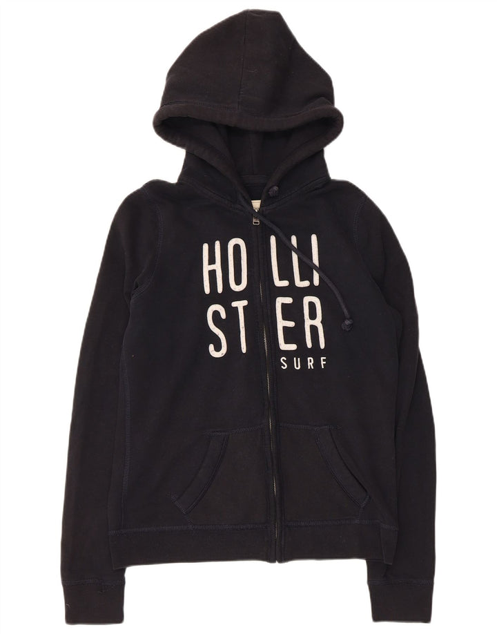 HOLLISTER Γυναικείο πουλόβερ με κουκούλα με φερμουάρ UK 12 μεσαίο μαύρο