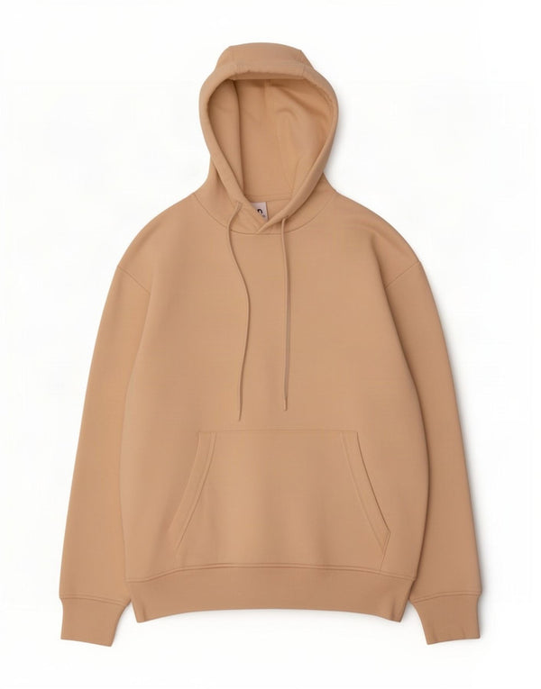 Zara Mens Hoodie Jumper Μεγάλο Μπεζ Βαμβακερό