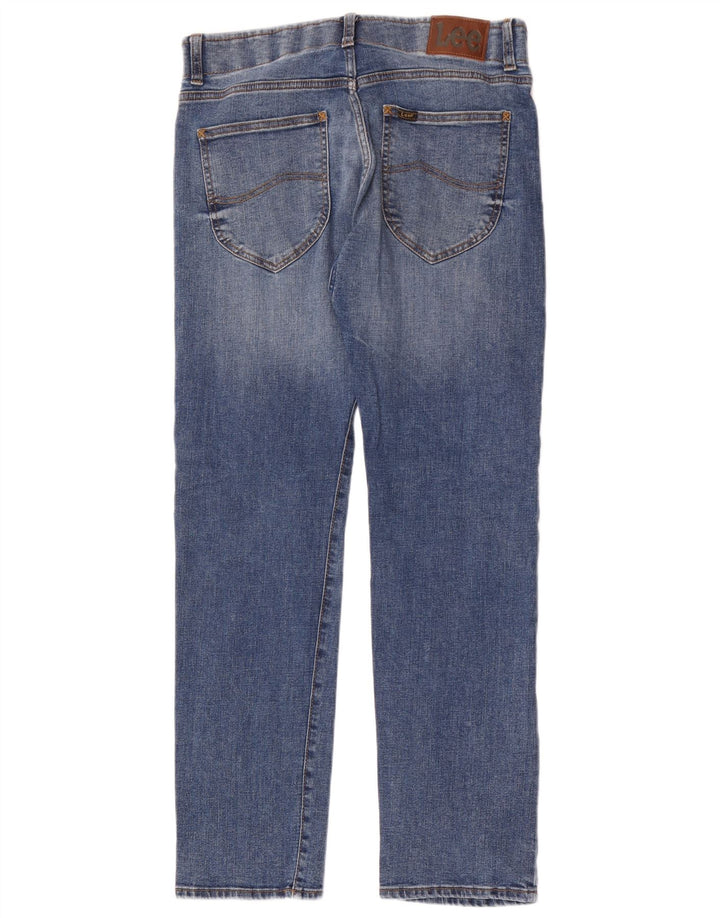 Lee Mens Slim Straight Jeans W32 L32 Blue Cotton