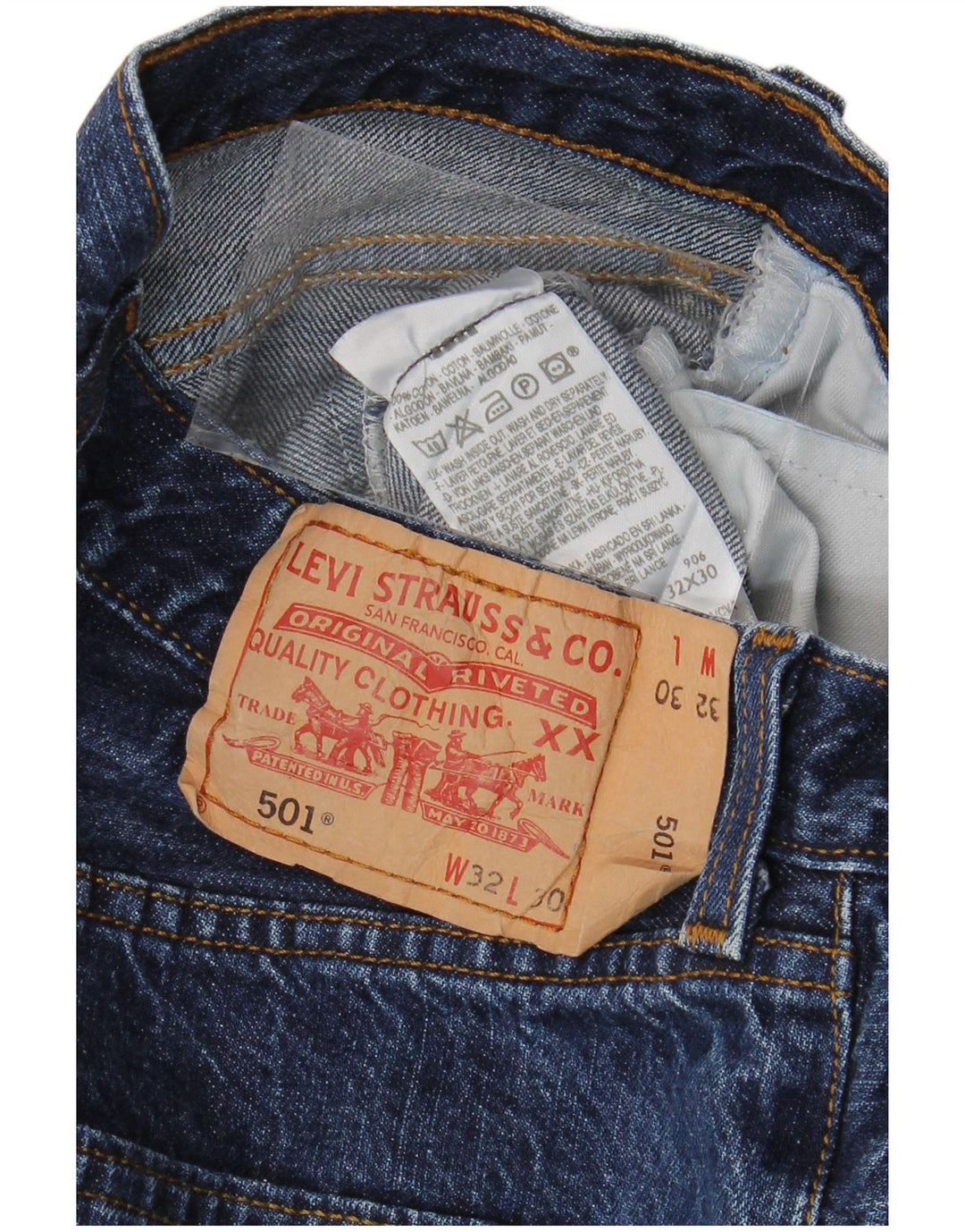 LEVI'S Ανδρικό τζιν 501 ίσιο W32 L30 Μπλε βαμβακερό
