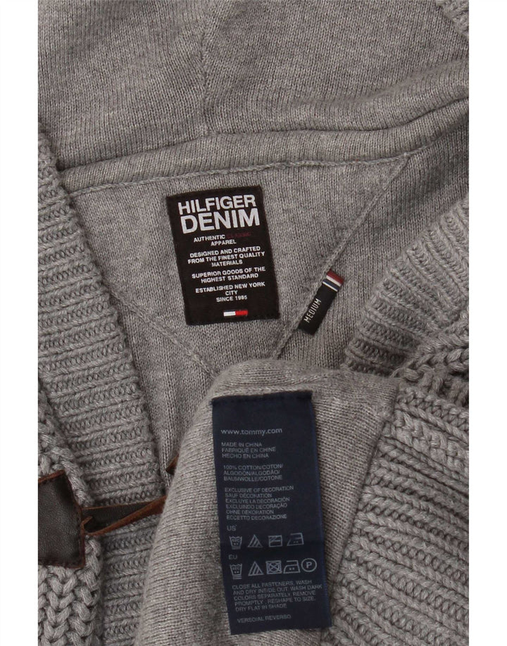 Ανδρικό πουλόβερ ζακέτα με κουκούλα Tommy Hilfiger Μεσαίο γκρι βαμβακερό
