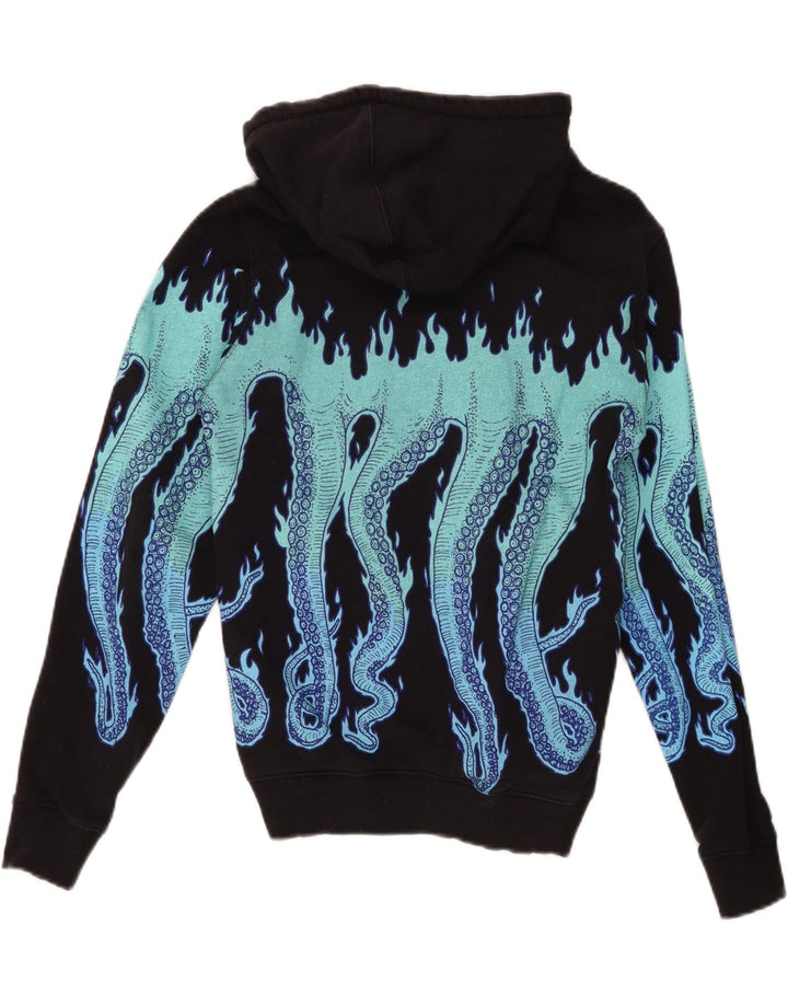 Octopus Womens Graphic Hoodie Jumper UK 6 XS Black