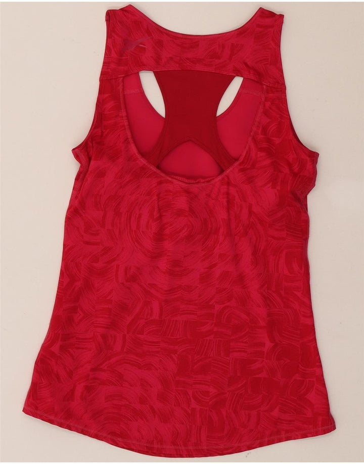 REEBOK Womens Vest Top UK 12 Medium Red Geometric Polyester Vintage Reebok and Second-Hand Reebok from Messina Hembry 