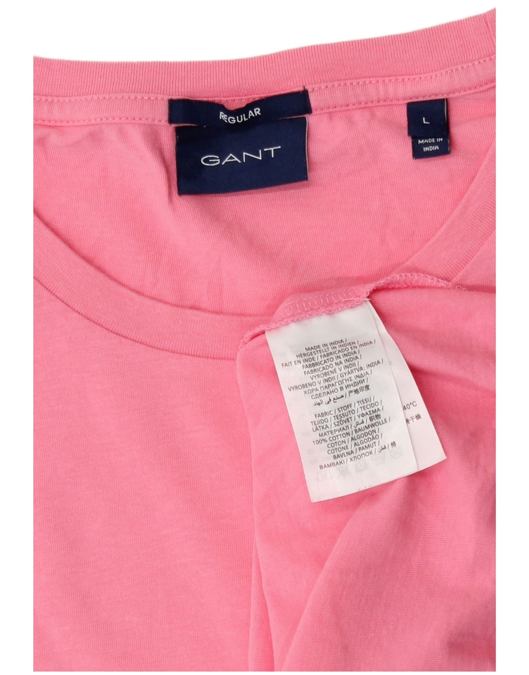 Ανδρικό T-Shirt Gant Regular Top μεγάλο ροζ βαμβακερό
