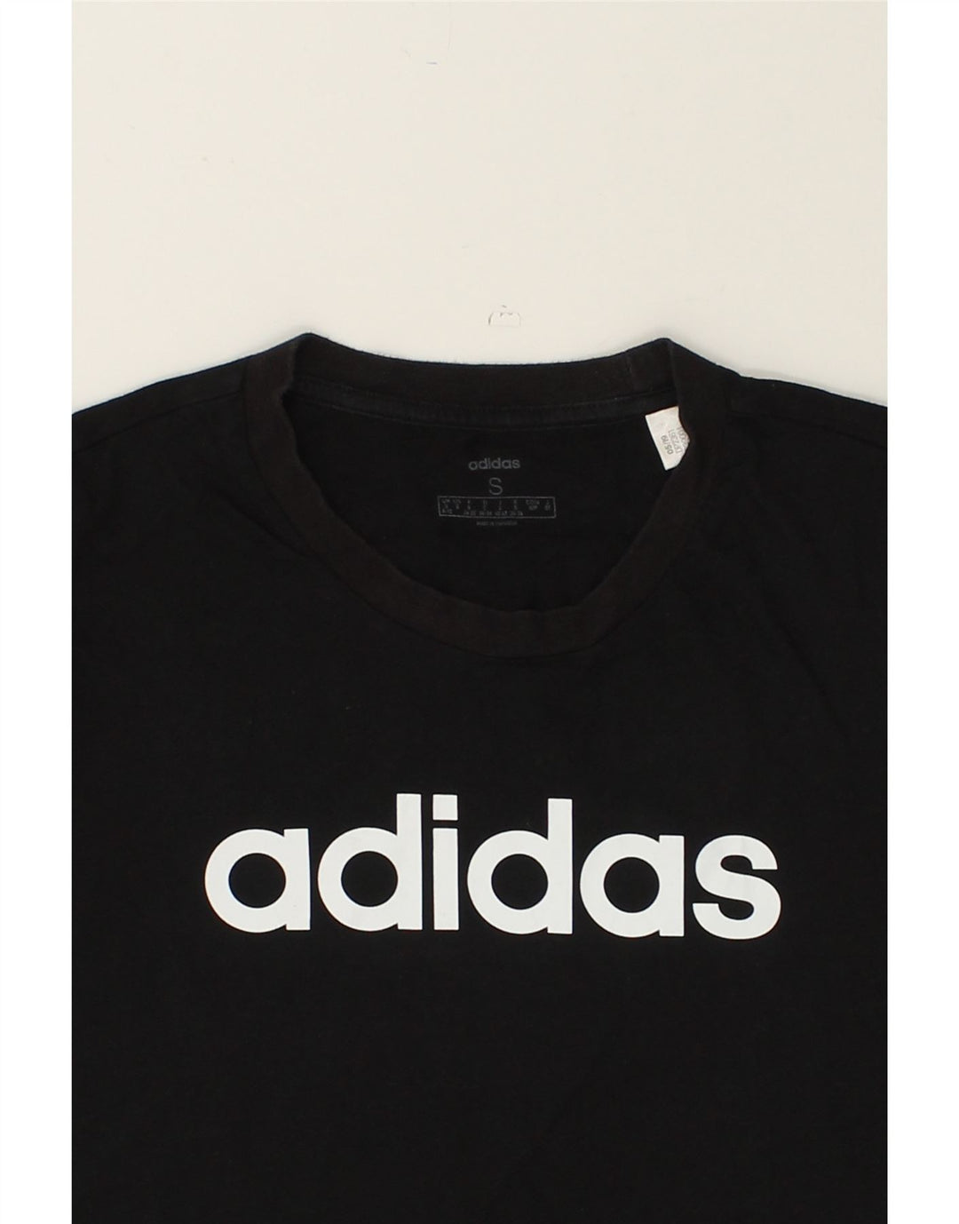 ADIDAS Womens Graphic T-Shirt Top UK 10 Small Black Cotton | Vintage Adidas | Thrift | Second-Hand Adidas | Used Clothing | Messina Hembry 