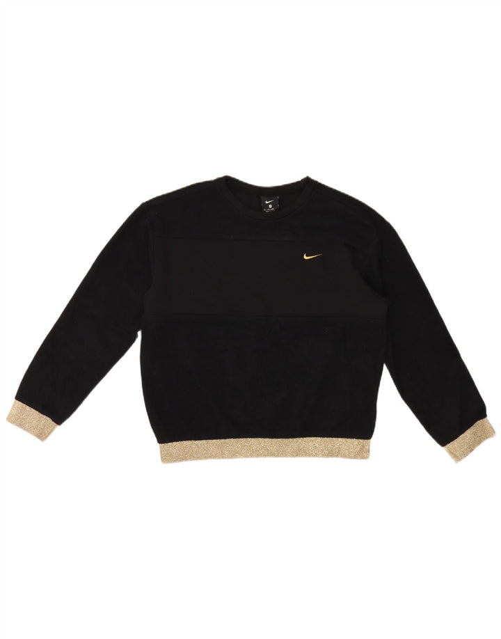 Nike Γυναικείο Oversized Φούτερ Jumper UK 6 XS Μαύρο Colourblock Polyester