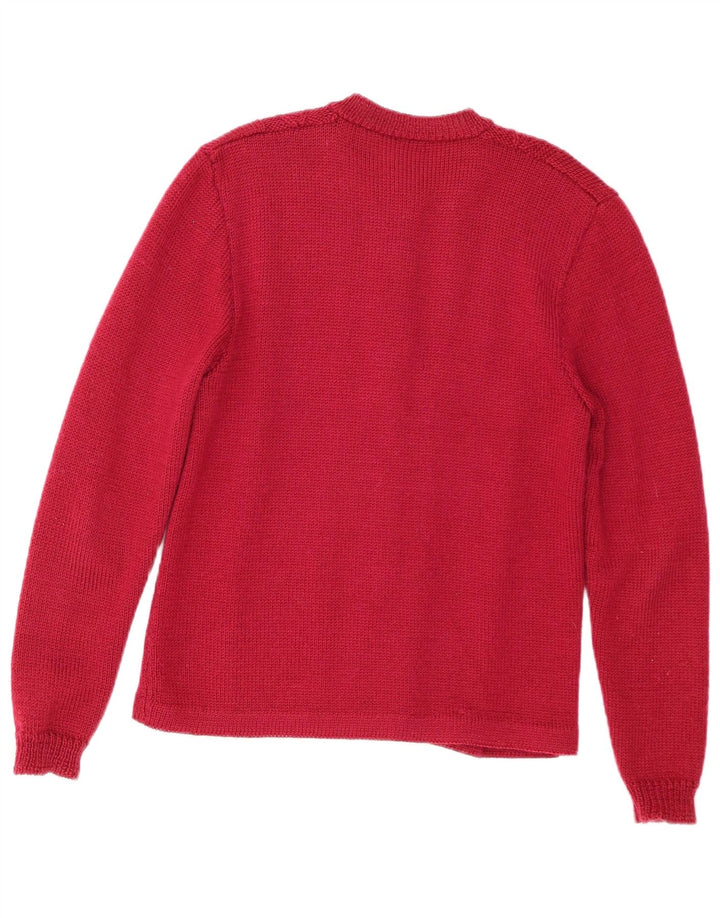 Γυναικείο πουλόβερ με ζακέτα VINTAGE UK 14 Medium Red