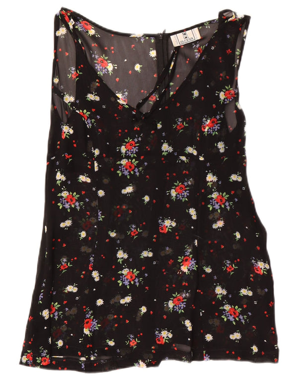 Γυναικεία αμάνικη μπλούζα Oliver By Valentino Top IT 44 Medium Black Floral