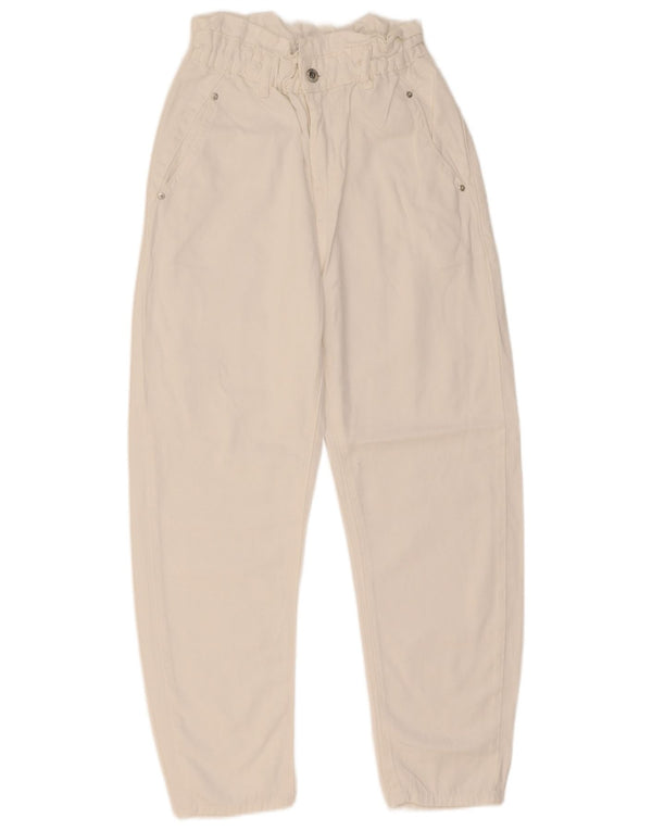 Zara Γυναικεία Loose Fit Ψηλόμεση Τζιν EU 32 2XS W22 L26 Λευκό βαμβακερό
