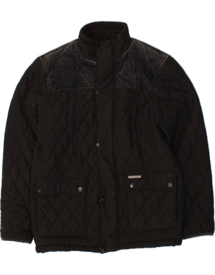 COUNTRY ESTATE Mens Quilted Jacket UK 38 Medium Black Polyester Vintage Country Estate and Second-Hand Country Estate from Messina Hembry 