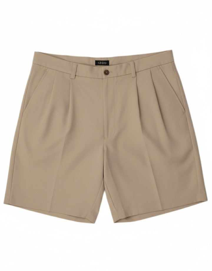 Izod Ανδρικό σορτς Chino με καρφίτσες W34 Μεγάλο Μπεζ Πολυεστέρας