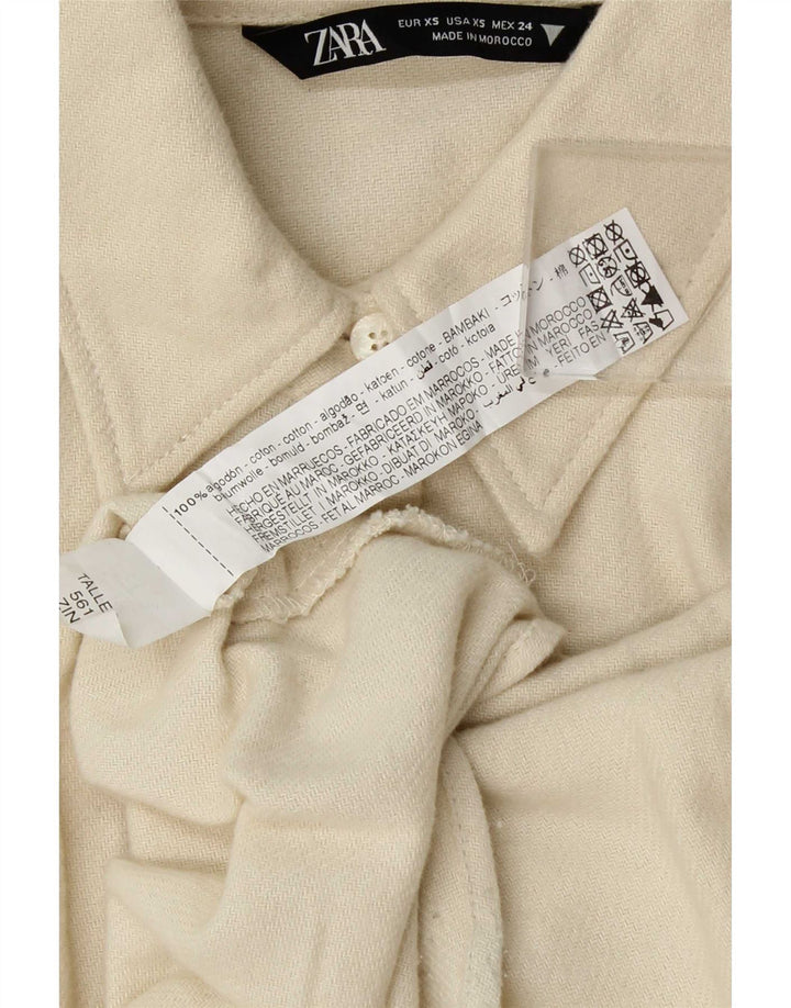 Zara Γυναικείο πουκάμισο Oversized UK 6 XS από λευκό βαμβακερό