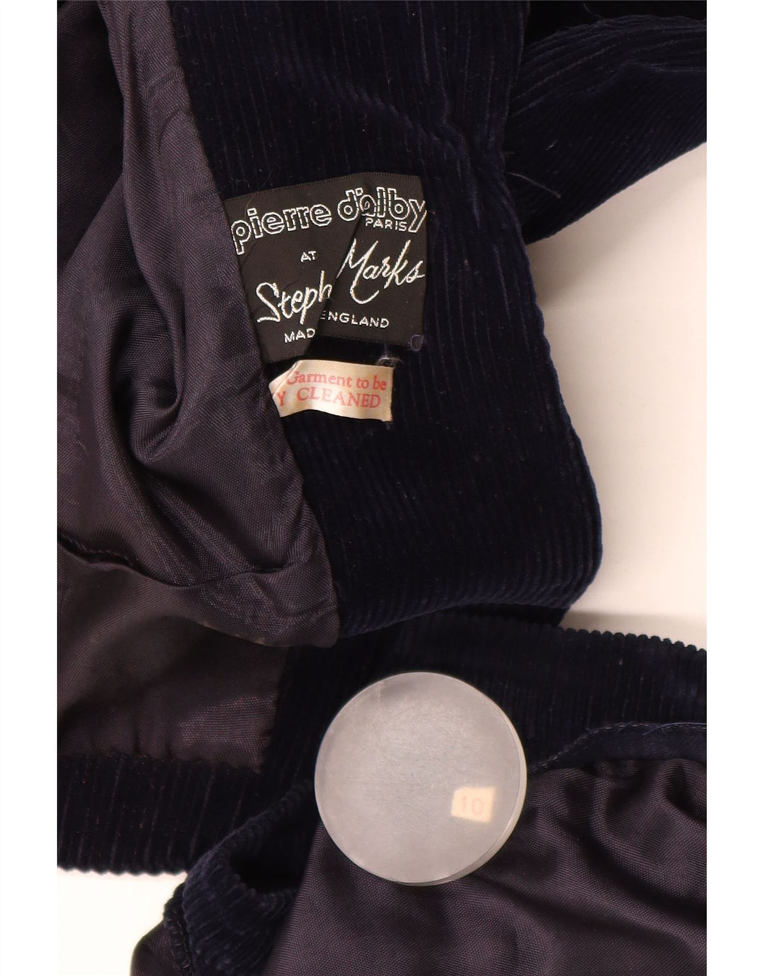 PIERRE D'ALBY Γυναικείο Κοτλέ 2 τεμαχίων Σετ Φούστα UK 10 Small W24 Navy Blue