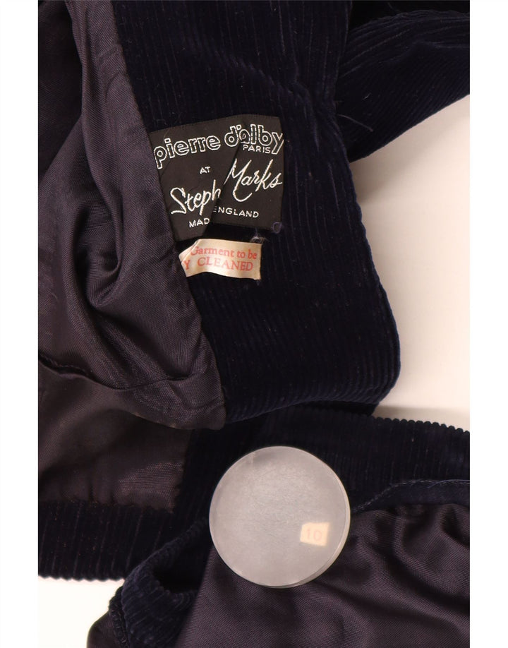 PIERRE D'ALBY Γυναικείο Κοτλέ 2 τεμαχίων Σετ Φούστα UK 10 Small W24 Navy Blue