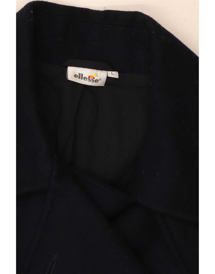 Ellesse Γυναικείο παλτό μπιζελιού UK 14 Large Navy Blue Wool