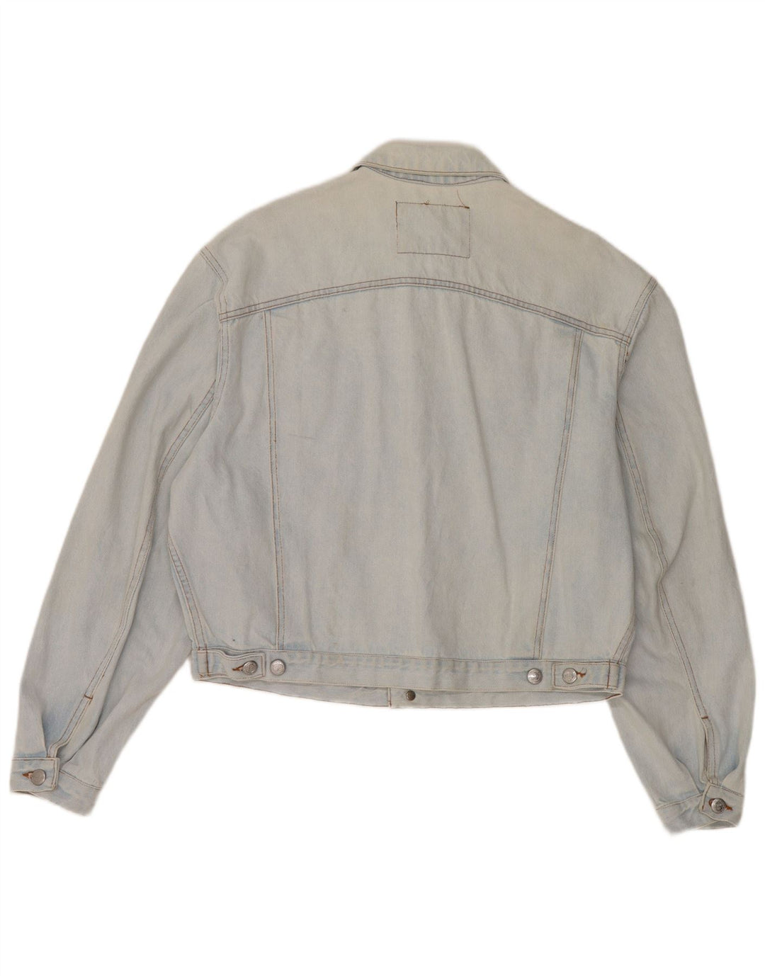 RIFLE Γυναικείο Crop Oversized Τζιν μπουφάν UK 10 Small Blue Cotton