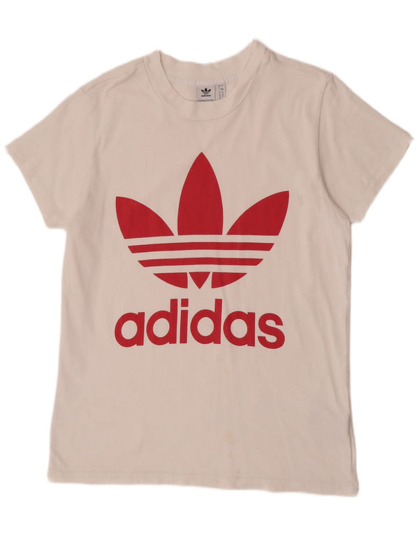 Γυναικείο γραφικό μπλουζάκι Adidas Top UK 8 Small White