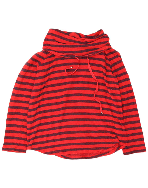 Chaps Γυναικείο φούτερ με ρολό λαιμόκοψη Jumper UK 14 μεγάλο κόκκινο ριγέ βαμβακερό