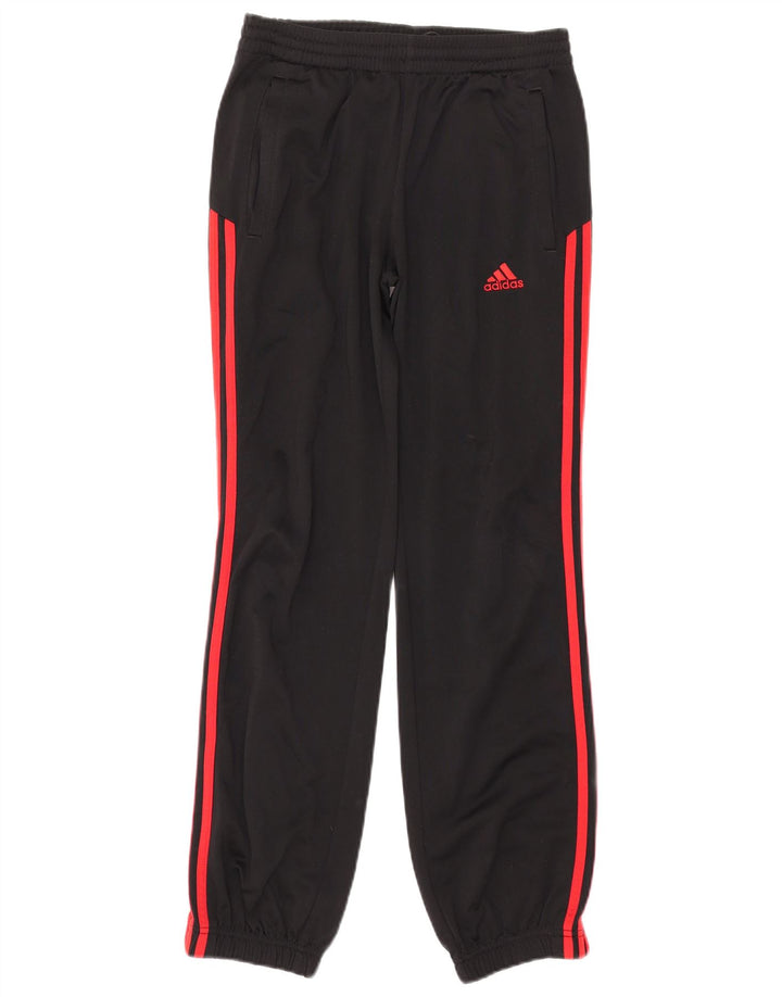 Adidas Boys Tracksuit Trousers Joggers 13-14 Years Black Polyester