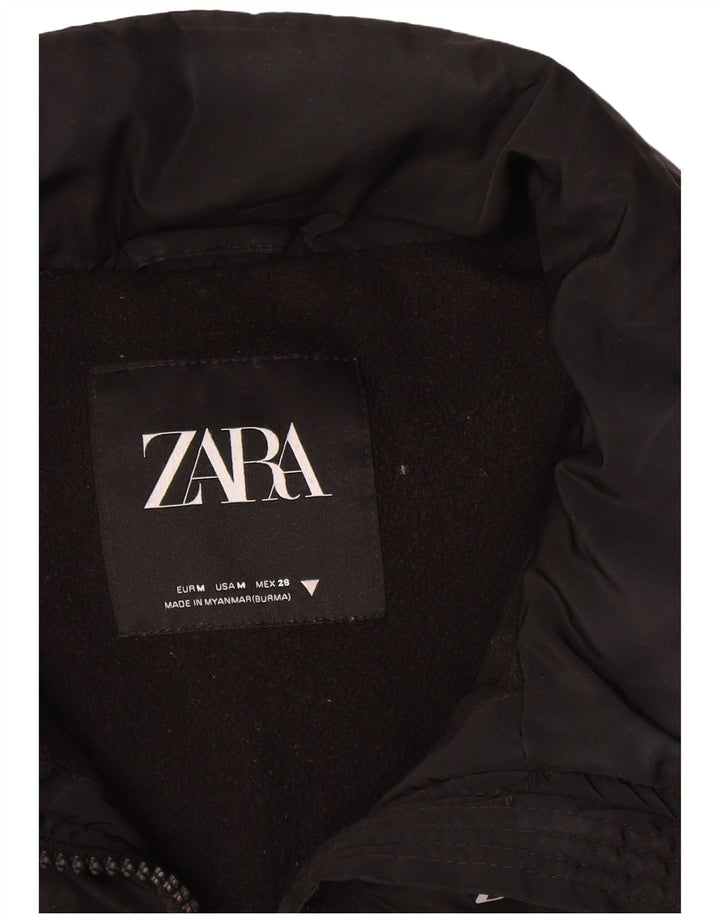 Zara Γυναικεία επένδυση Gilet UK 14 Medium Black Polyester