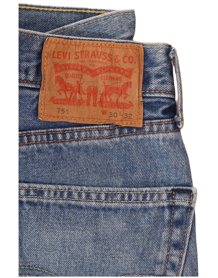 Levi's Mens 751 Straight Jeans W30 L32 Blue Cotton