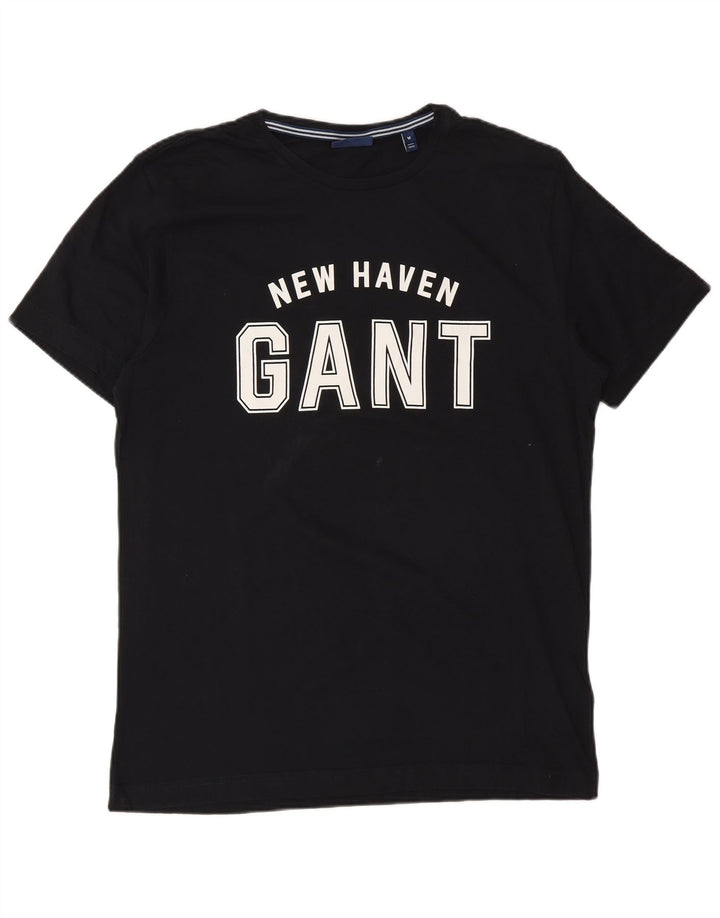 Μπλουζάκι Gant Mens New Haven Graphic T-Shirt Top Μεσαίο μαύρο βαμβακερό
