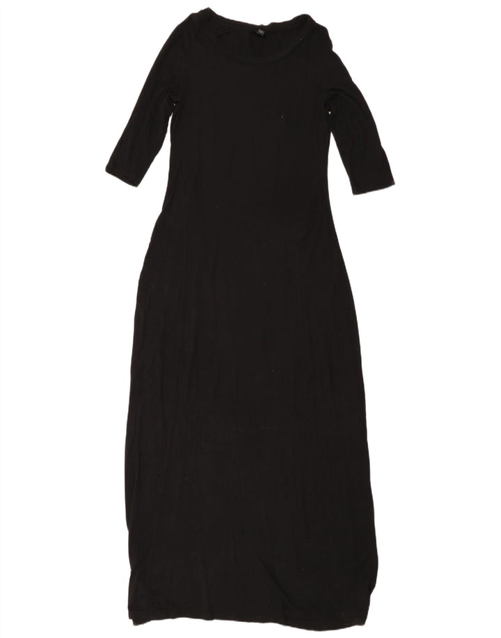 MOSSIMO Γυναικείο Maxi Φόρεμα 3/4 μανίκι UK 10 Small Black Rayon