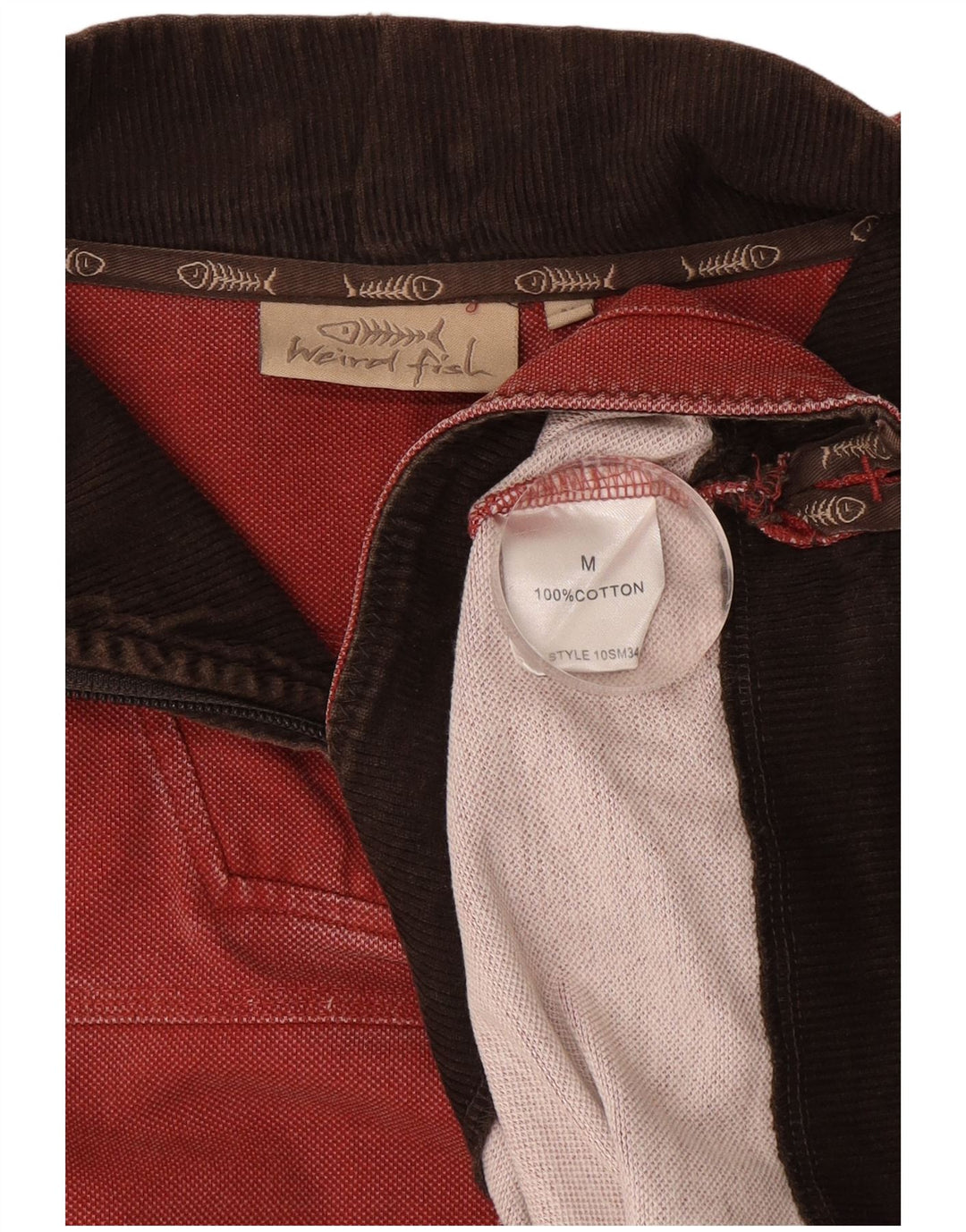 Ανδρικό φούτερ Weird Fish με φερμουάρ, μεσαίο κόκκινο βαμβακερό