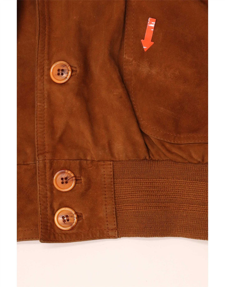 Essebi Ανδρικό Suede Bomber Jacket EU 50 Large Beige Leather