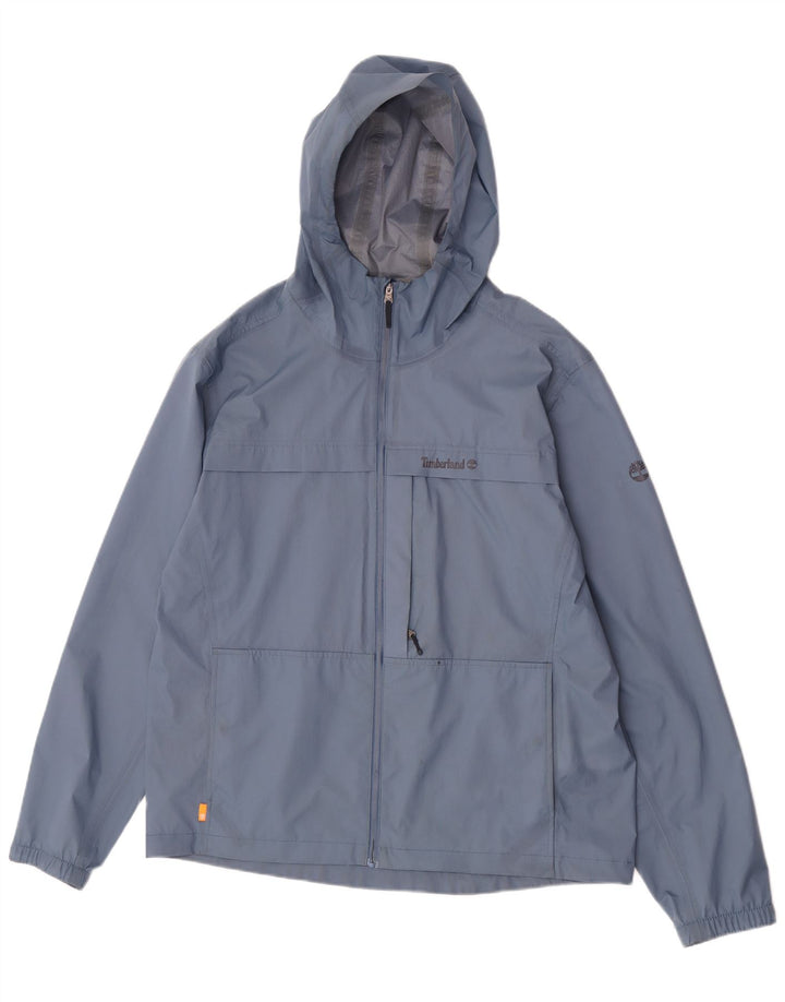Ανδρικό μπουφάν βροχής με κουκούλα Timberland UK 40 Large Blue Nylon