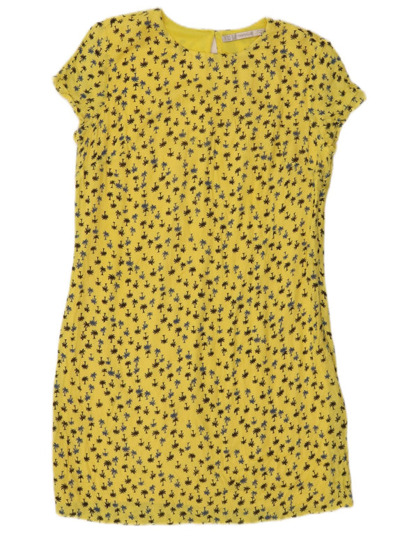Zara Γυναικείο φόρεμα Trafaluc UK 12 Medium Yellow Floral