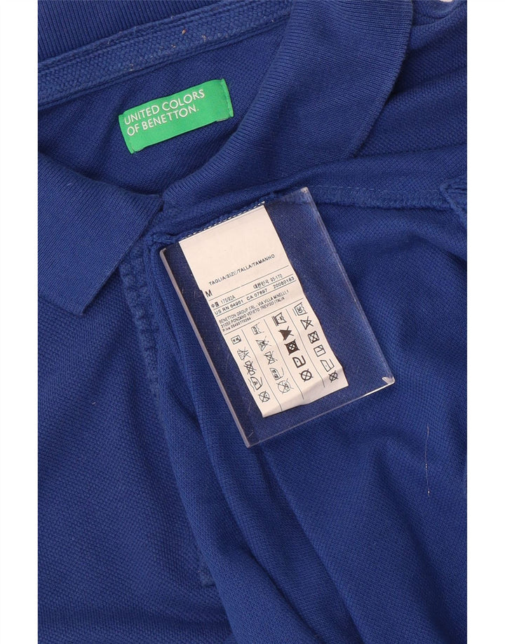 Ανδρικό μπλουζάκι πόλο Benetton, μεσαίο μπλε βαμβακερό