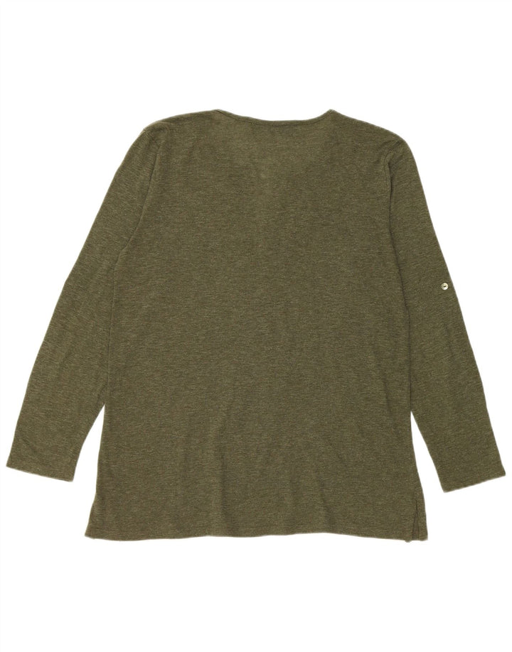Zara γυναικείο τοπ μακρυμάνικο UK 16 Large Green Flecked