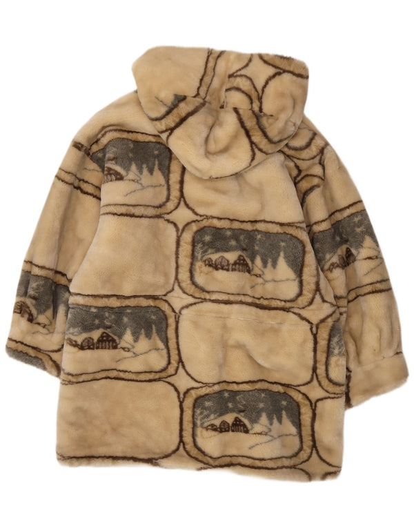 Verde Piu Γυναικείο παλτό με κουκούλα Duffle UK 10 Small Beige Geometric