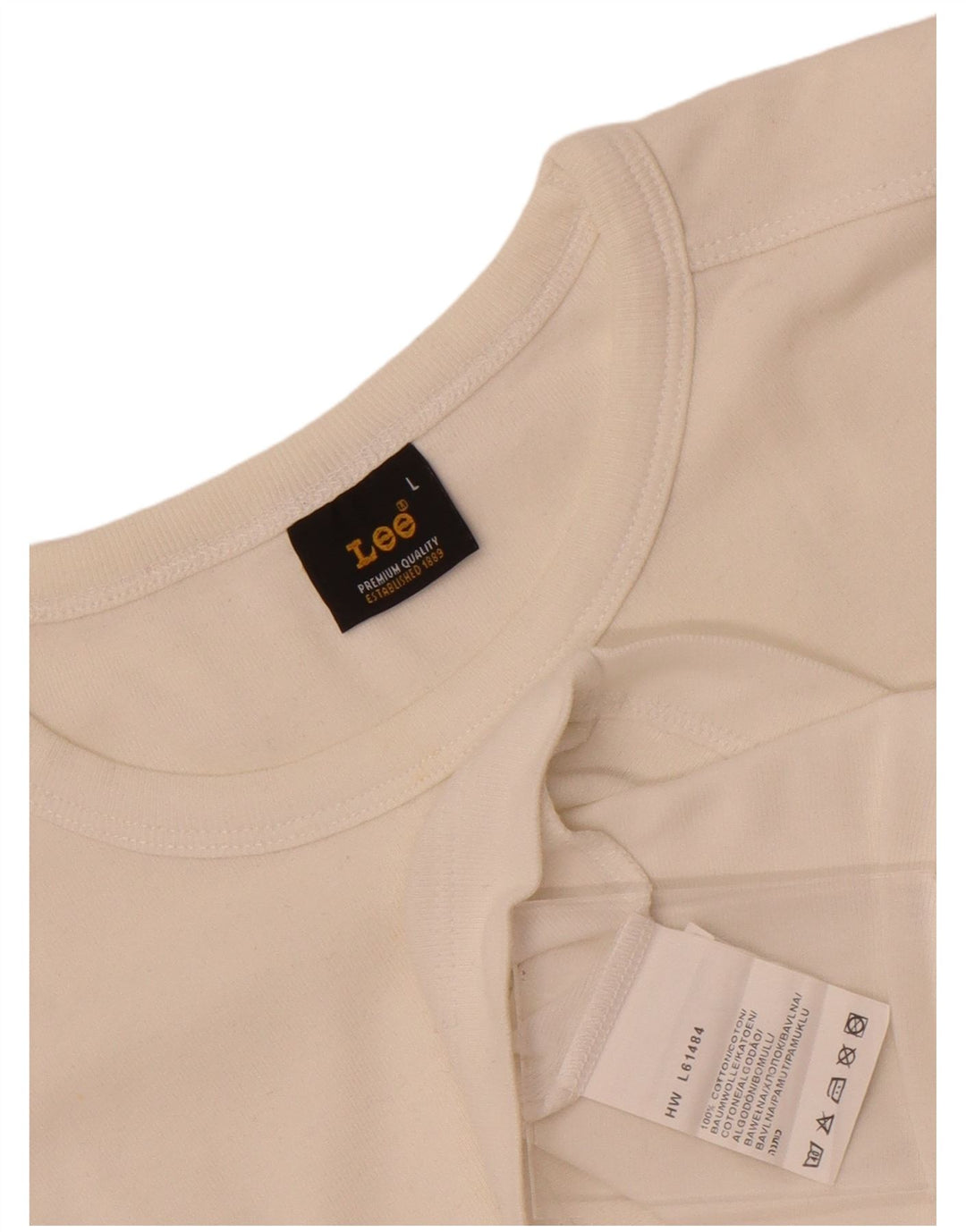 Lee Γυναικείο T-Shirt Top UK 14 μεγάλο λευκό βαμβακερό