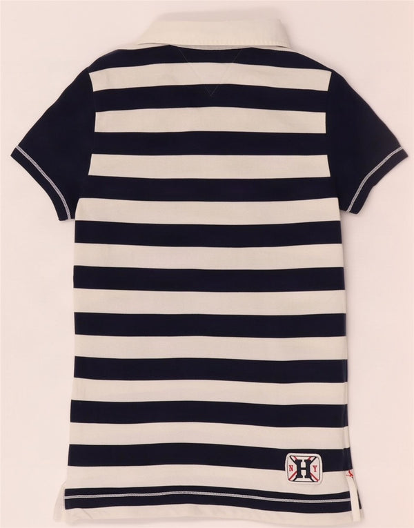 Tommy Hilfiger γυναικείο μπλουζάκι ράγκμπι πόλο UK 10 Small Navy Blue ριγέ βαμβακερό