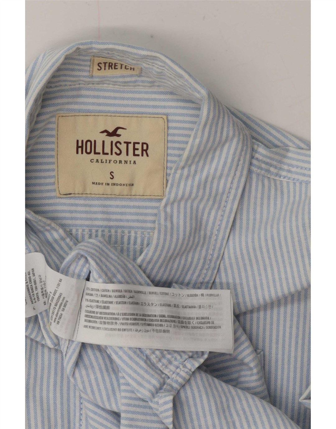 Ανδρικό πουκάμισο Hollister Μικρό Βαμβακερό με ρίγες μπλε