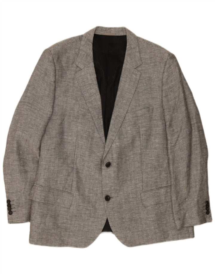 Ανδρικό σακάκι σακάκι με 2 κουμπιά Hugo Boss EU 62 6XL Γκρι λινό