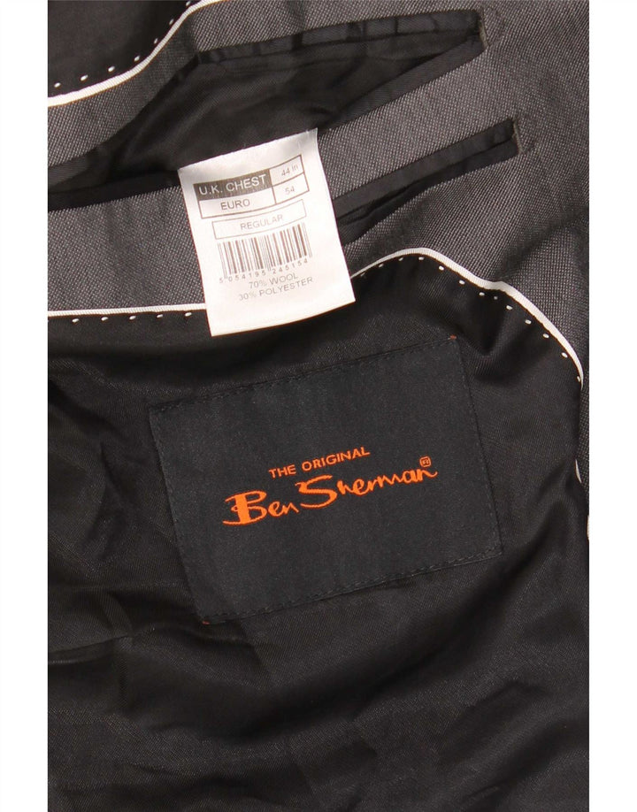 Ben Sherman Ανδρικό σακάκι 2 κουμπιών UK 44 2XL Γκρι μαλλί