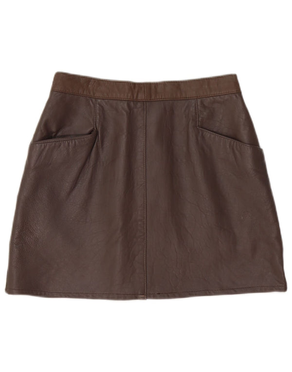 Rumors N Gossyp Γυναικεία Μίνι Δερμάτινη Φούστα UK 10 Small W30 Brown