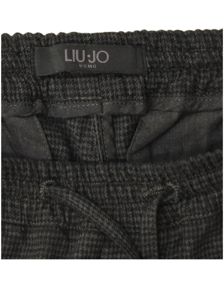 Liu Jo Mens Joggers Chino Παντελόνι W30 L27 Grey Houndstooth