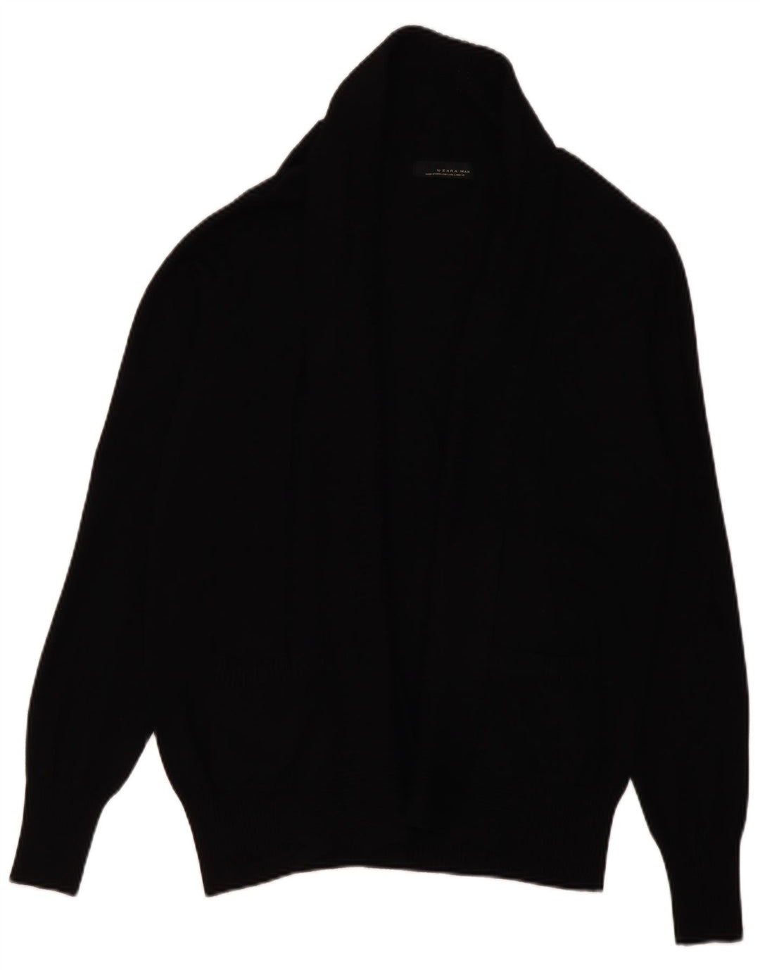 ZARA Mens Cardigan Sweater Large Black